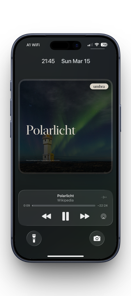 Lockscreen-Mockup von umbra auf transparentem Hintergrund